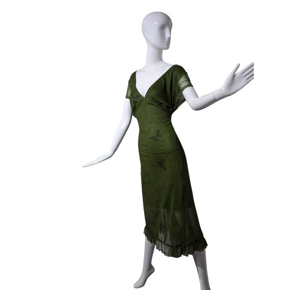 Cider Whimsical Fairycore Women size 4X Babydoll Butterfly Split Mesh Maxi Dress - Picture 6 of 12